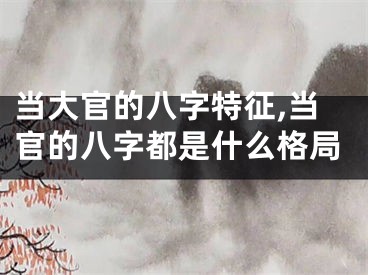 当大官的八字特征,当官的八字都是什么格局