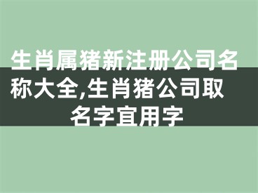 生肖属猪新注册公司名称大全,生肖猪公司取名字宜用字