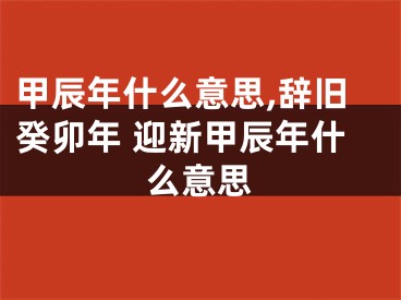甲辰年什么意思,辞旧癸卯年 迎新甲辰年什么意思