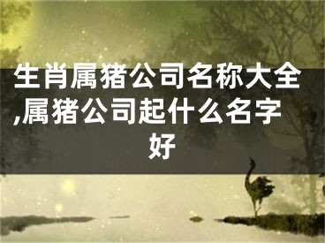 生肖属猪公司名称大全,属猪公司起什么名字好