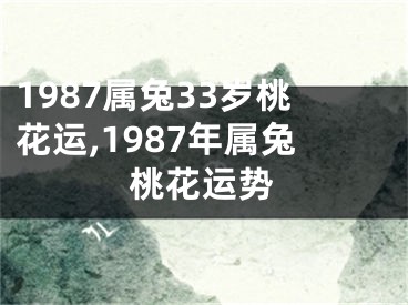 1987属兔33岁桃花运,1987年属兔桃花运势