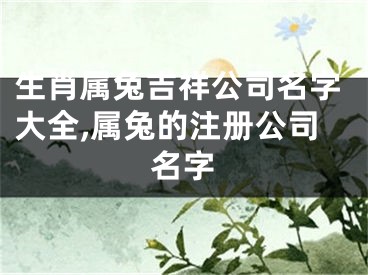 生肖属兔吉祥公司名字大全,属兔的注册公司名字