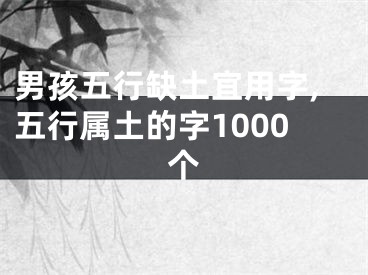 男孩五行缺土宜用字,五行属土的字1000个