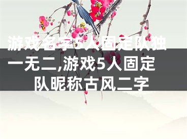 游戏名字5人固定队独一无二,游戏5人固定队昵称古风二字