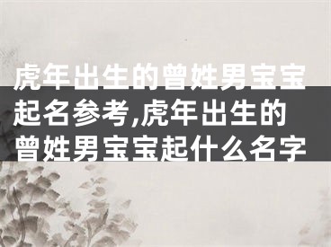 虎年出生的曾姓男宝宝起名参考,虎年出生的曾姓男宝宝起什么名字