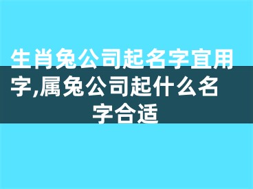 生肖兔公司起名字宜用字,属兔公司起什么名字合适