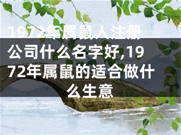 1972年属鼠人注册公司什么名字好,1972年属鼠的适合做什么生意