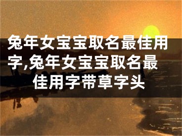 兔年女宝宝取名最佳用字,兔年女宝宝取名最佳用字带草字头