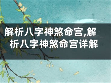 解析八字神煞命宫,解析八字神煞命宫详解