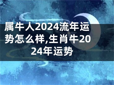 属牛人2024流年运势怎么样,生肖牛2024年运势