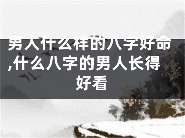 男人什么样的八字好命,什么八字的男人长得好看