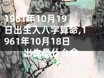 1961年10月19日出生人八字算命,1961年10月18日出生是什么命