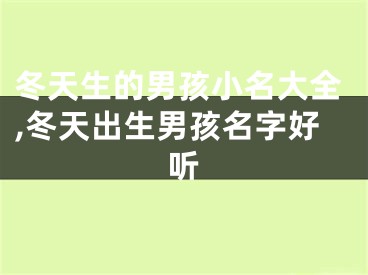 冬天生的男孩小名大全,冬天出生男孩名字好听