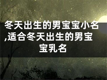 冬天出生的男宝宝小名,适合冬天出生的男宝宝乳名