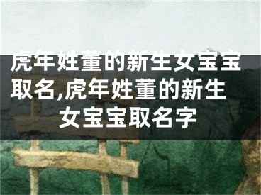 虎年姓董的新生女宝宝取名,虎年姓董的新生女宝宝取名字