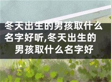 冬天出生的男孩取什么名字好听,冬天出生的男孩取什么名字好