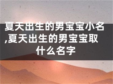 夏天出生的男宝宝小名,夏天出生的男宝宝取什么名字