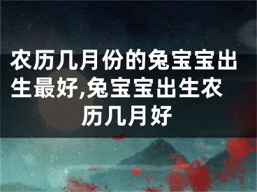 农历几月份的兔宝宝出生最好,兔宝宝出生农历几月好