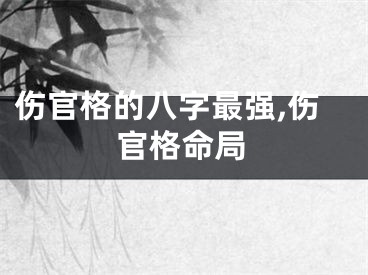 伤官格的八字最强,伤官格命局