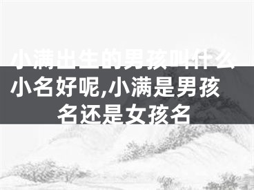 小满出生的男孩叫什么小名好呢,小满是男孩名还是女孩名