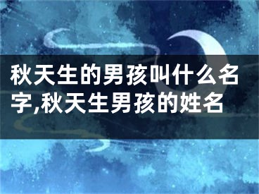 秋天生的男孩叫什么名字,秋天生男孩的姓名
