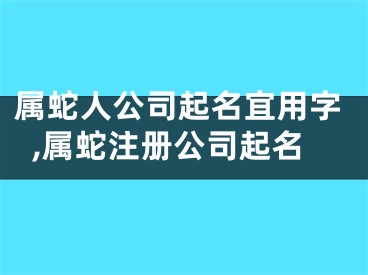 属蛇人公司起名宜用字,属蛇注册公司起名