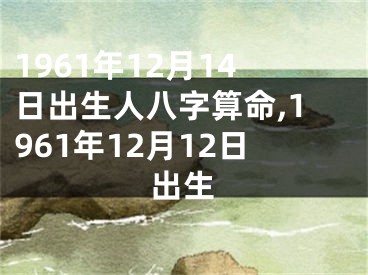 1961年12月14日出生人八字算命,1961年12月12日出生