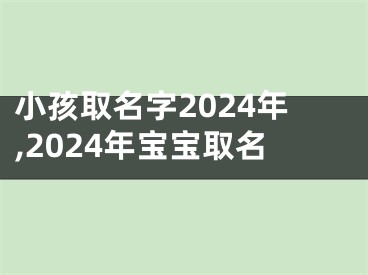 小孩取名字2024年,2024年宝宝取名