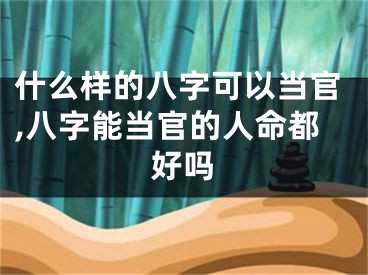 什么样的八字可以当官,八字能当官的人命都好吗