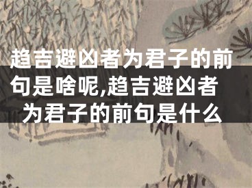 趋吉避凶者为君子的前句是啥呢,趋吉避凶者为君子的前句是什么