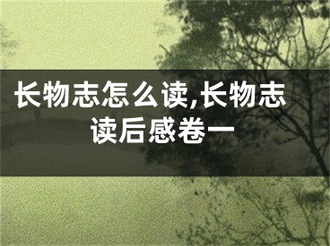 长物志怎么读,长物志读后感卷一