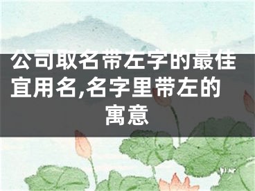 公司取名带左字的最佳宜用名,名字里带左的寓意