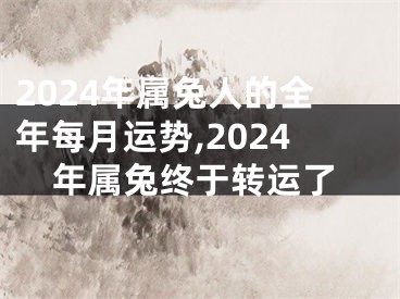 2024年属兔人的全年每月运势,2024年属兔终于转运了
