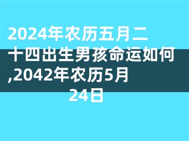 2024年农历五月二十四出生男孩命运如何,2042年农历5月24日