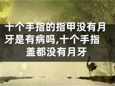 十个手指的指甲没有月牙是有病吗,十个手指盖都没有月牙