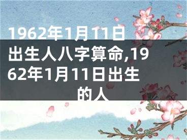 1962年1月11日出生人八字算命,1962年1月11日出生的人