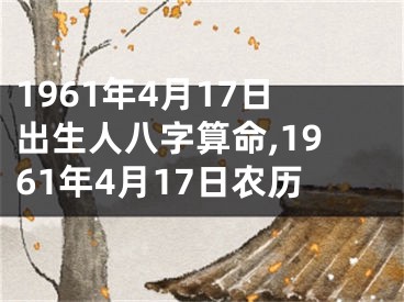 1961年4月17日出生人八字算命,1961年4月17日农历