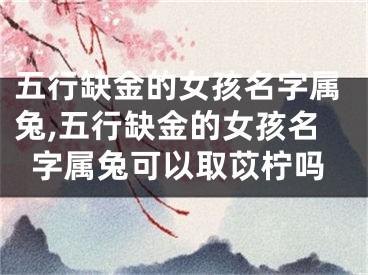 五行缺金的女孩名字属兔,五行缺金的女孩名字属兔可以取苡柠吗
