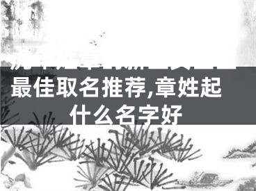 虎年姓章的新生女宝宝最佳取名推荐,章姓起什么名字好