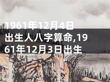 1961年12月4日出生人八字算命,1961年12月3日出生
