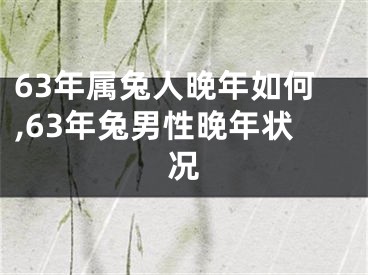 63年属兔人晚年如何,63年兔男性晚年状况