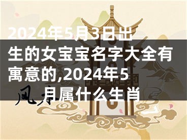 2024年5月3日出生的女宝宝名字大全有寓意的,2024年5月属什么生肖