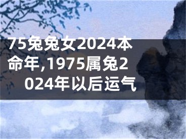 75兔兔女2024本命年,1975属兔2024年以后运气