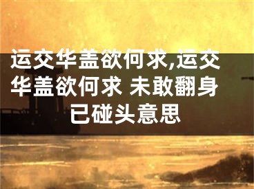 运交华盖欲何求,运交华盖欲何求 未敢翻身已碰头意思