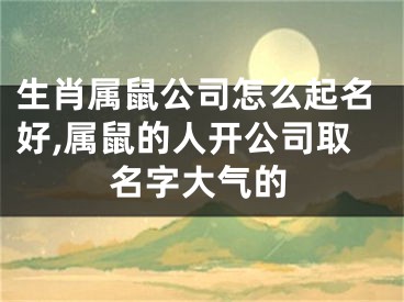 生肖属鼠公司怎么起名好,属鼠的人开公司取名字大气的