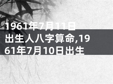 1961年7月11日出生人八字算命,1961年7月10日出生