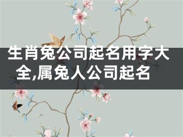 生肖兔公司起名用字大全,属兔人公司起名