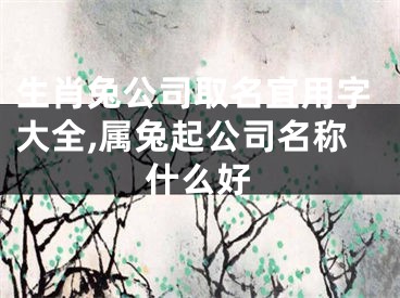 生肖兔公司取名宜用字大全,属兔起公司名称什么好