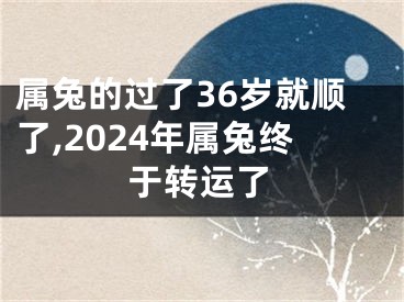 属兔的过了36岁就顺了,2024年属兔终于转运了