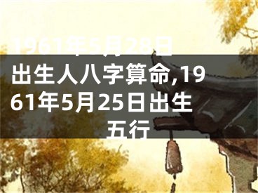 1961年5月28日出生人八字算命,1961年5月25日出生五行